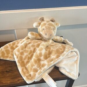 Carter's Giraffe Lovey Security Blanket Pacifier Holder Tan White Soft Plush